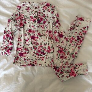 Lou Lou & Company Floral Kids Pajama Set - Pink and Cream